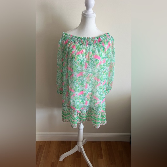 Lily Pulitzer Maribeth Cover Up in Botanical Green Just Wing It - Picture 6 of 11